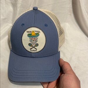Tacos & Tequila Florida Blue and Cream Trucker Hat